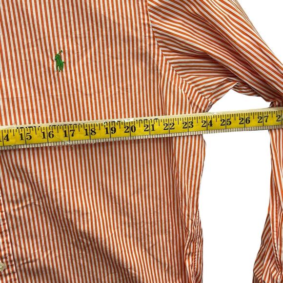 Ralph Lauren Dress Shirt Men's XL Classic Fit Orange Stripe Button Down - Picture 9 of 12